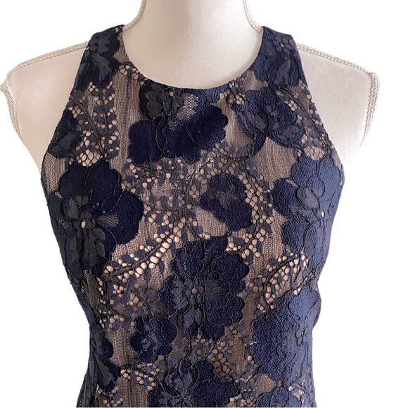 Eliza J Blue Lace Overlay Dress Size 2 - Picture 3 of 7